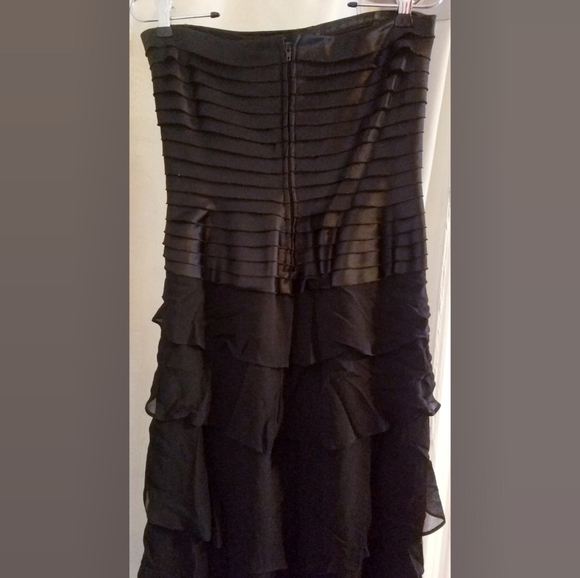 Vintage Silk Layered Black Tadashi Sleeveless Prom Evening Gown - Picture 6 of 16